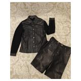 VTG Neto Leather Front Top & Pants Sz 8/10