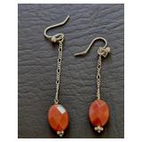 Sterling Silver Dangle Earrings with Faceted