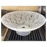 VTG glass footed bowl with an iridescent finish