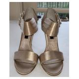 Sz 7.5 New NINA New York Champagne Silk Jeweled