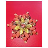 Vintage Liz Claiborne Large Flower Brooch with
