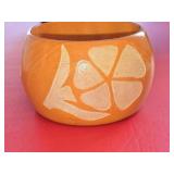 Hand-carved, Orange Painted Wooden Bangle