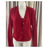 Sz L Laundry Cashmere 2Pc Set Red Button