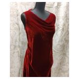 DKNY Red Velvet Sleeveless Dress Sz 8