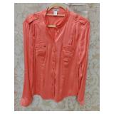 CACHE Pink Silk Blouse Sz LG