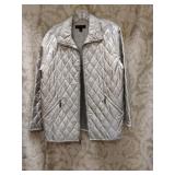 Karen Kane Designer Silver Quilted Jacket Women