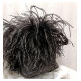 Brown Feathered Statement Purse