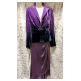 Kay Unger Purple and Blue Velvet Blazer Jacket