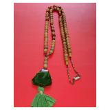 Green Jade Pendant Necklace w/ Bodhi Tree W