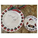 (2) Holiday Ceramic Cookie Plates
