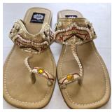 Sz 7.5 Yellow Box Faux Pearl Embellished Toe P