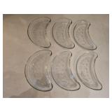 (6) Crescent Salad Plates w/Fruit Motif