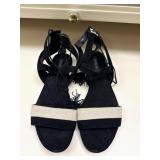 Sz: 8 Rachel Zoe Black Suede Tassel Sandals