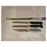 (2) Hinkle Serated Knives & (2) Stainless Knives