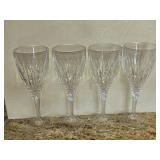 (4) 8" Crystal Wine Glasses