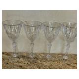 (4) 7" Crystal Wine Glasses