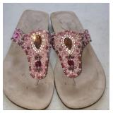 Sz 8 Delman Pink Beaded Sandals