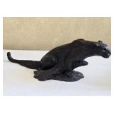 Very Heavy Solid Bronze Crouching Leopard