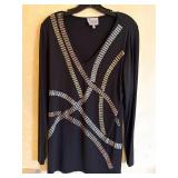 Sz Med Lynn Richie Silver Black Long Sleeve