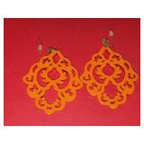 NWOT ZENZII Laser Cut Orange Resin Earrings