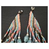 Handmade Glass Seed Bead Fringe Earrings