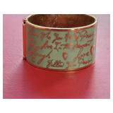 Enamel Text Cuff Bracelet