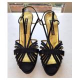 Sz 7.5 Ann Klein Couture Black Strappy Herls