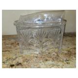 Crystal Cheese Dish w/Knife