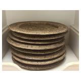 (8) Round 12.5" Wicker Natural Woven Place Mats