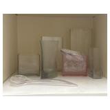 (6) Assorted Glass Vases & More