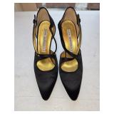 Via Spiga Black Felt Heels