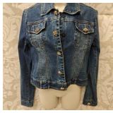 Sz Med BERER Jean Jacket w/Rhinestone Buttons