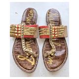 Sz 8 Sam Edelman Gideon Beaded Toe Ring Sandals