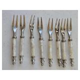 (8) Mother-Of-Pearl Handled Appetizer Forks