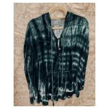 Johnny Was Blue/Green Velvet Tunic with Hood