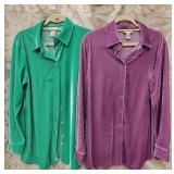 (2) Soft Surroundings Velvet Blouses Sz Sm