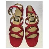 SZ 7.5 Nina Red Strappy Heels