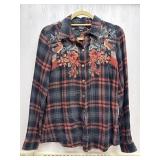 Sz: M, Johnny Was, Embroidered Floral Longsleeve
