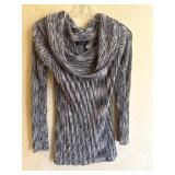 Sz Med Shelly M Couture Marbled Grey Cowl Neck