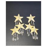 Lunch At The Ritz Earrings Golden Glitter Stars