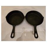 (2) 6" World Market Cast Iron Skillets
