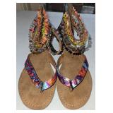 Sz 8 Zigi Soho Farina Beaded Ankle Cuff Sandal