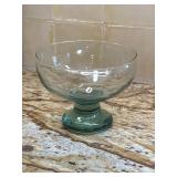 Hand Blown Glass Pedestal Bowl