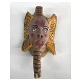 Folk Art Hand Carved Painted Wooden Mask