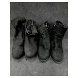 (2) Prs Ladies Suede Black Boots Sz 10