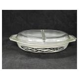 1958 Pyrex Barbed Wire Stars Pattern Divided