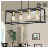 NIB W001P-4BK RECTANGULAR Chandelier.