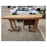 87"x27"x36" Solid Wood Workbench w/Vise