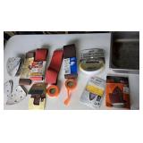 Stainless Bin w/Assorted Sandpaper & More