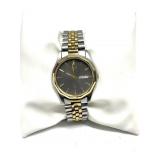 CITIZEN TWO TONE DAY DATE GREY TAPASTRY STYLE